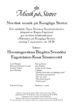  Affisch från konsert på Kungliga Slottet